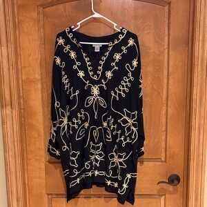 Catherines Black Top with Gold Detailing